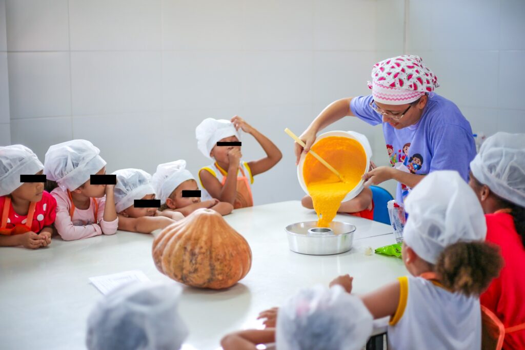 Educação Alimentar em Escola: Receita bolo de abóbora com coco. Oficina culinária do melhor Bolo de Abóbora com coco