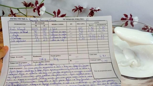 Ficha Técnica do Requeijão cremoso