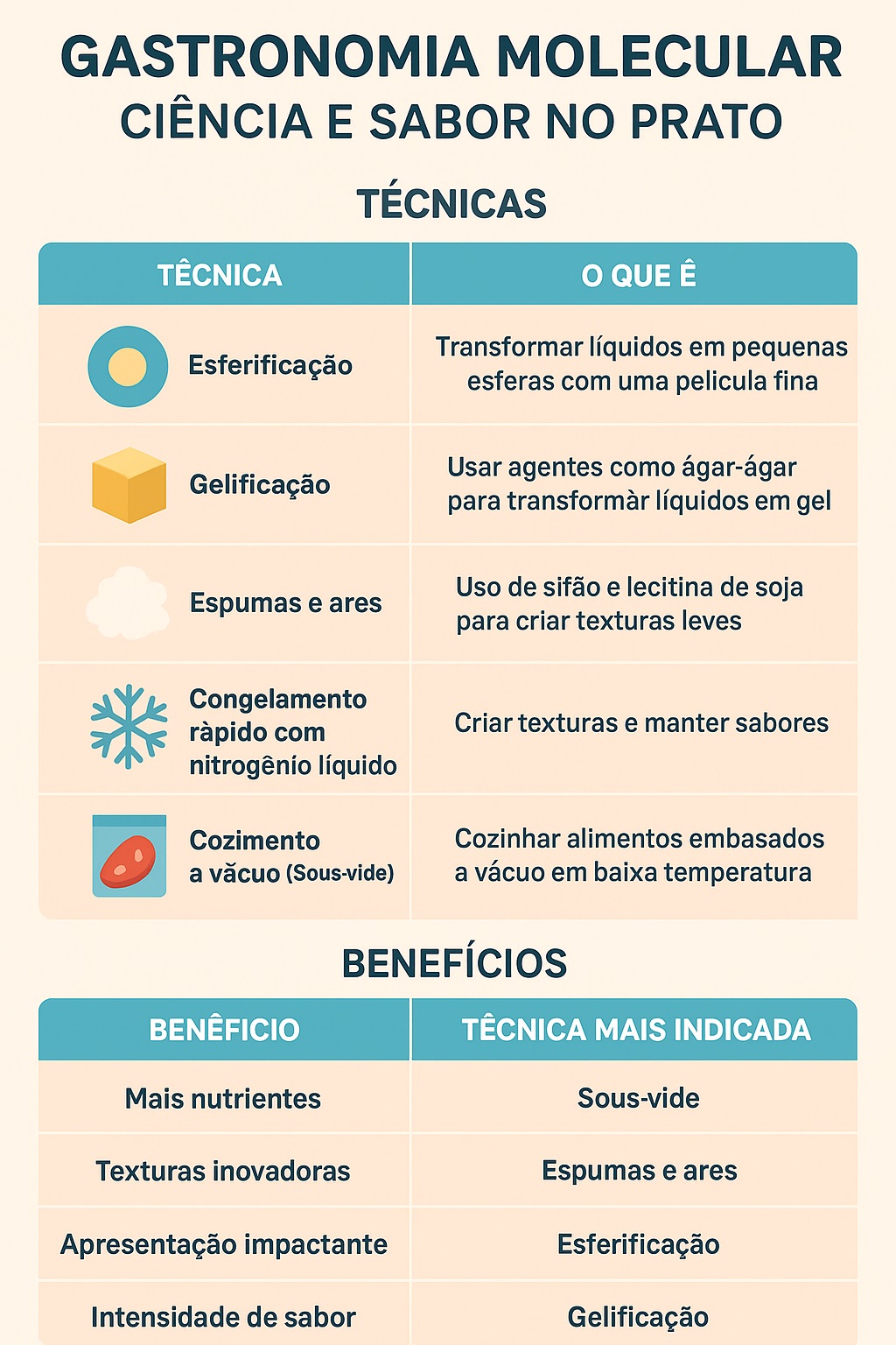 Técnicas de gastronomia molecular