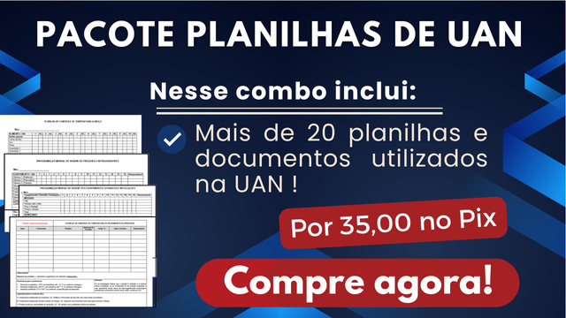Pacote planilhas de UAN