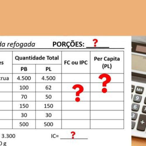 Como calcular o nº de porções e outros indicadores de uma receita